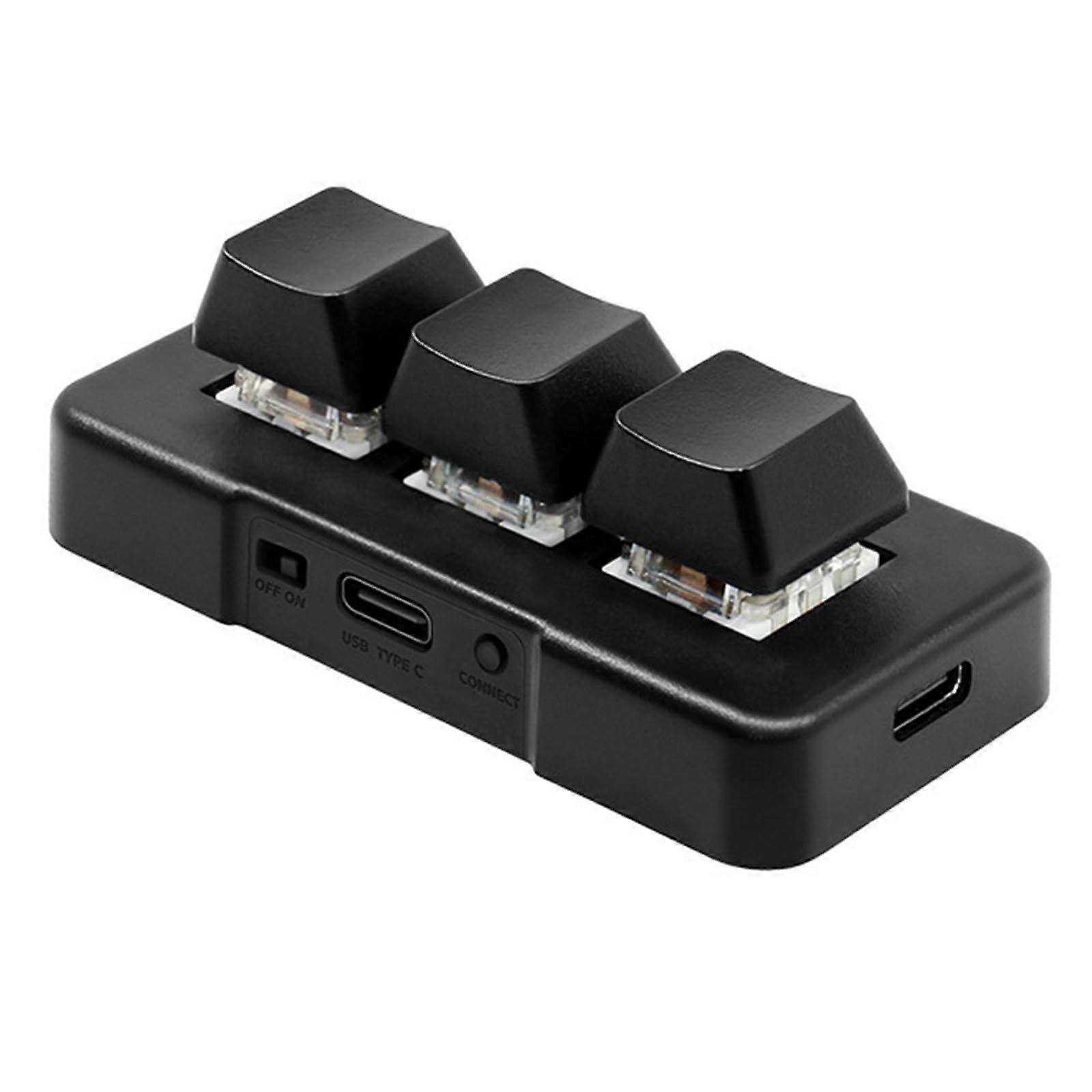 Keyboard 3Key Mini Programmable Plug and Play DIY Keyboard for PC Gaming and Office Work