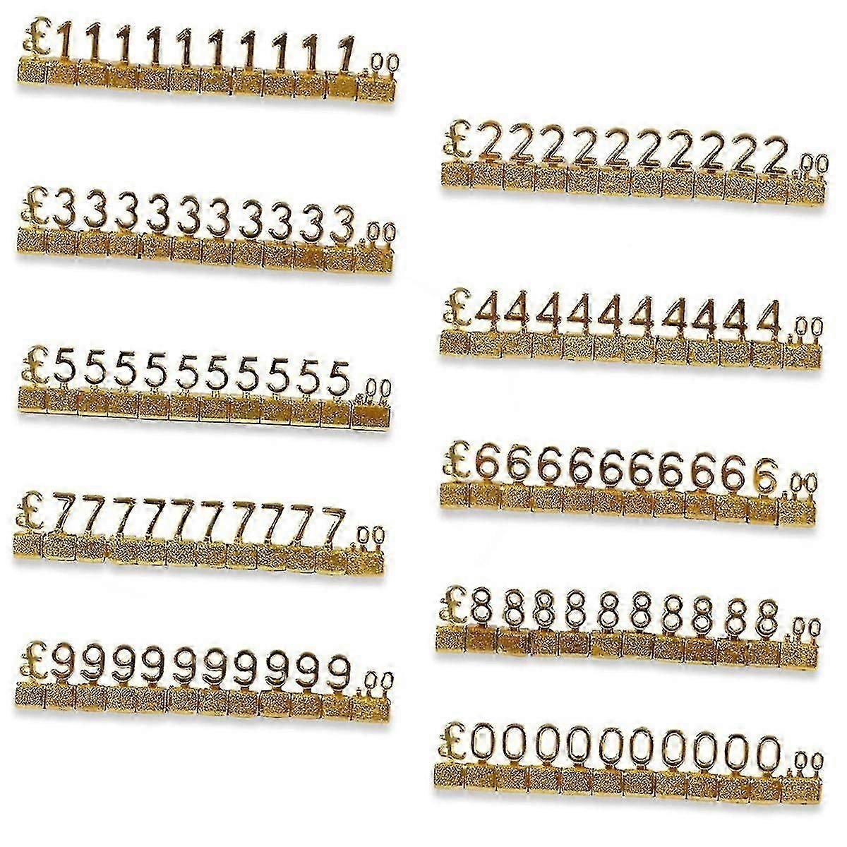 10PCS Digital Prislapp 3D Metallhyllor Justerbar GBP Pris Square Kit för Shop Display Juvelerare