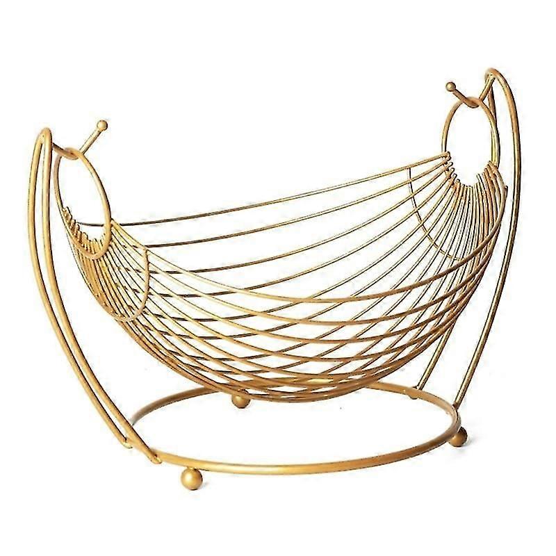Creative Hammock Shaped Fruit Vegetable Basket Woven Iron Wire Hollow Desktop Storage Baskets