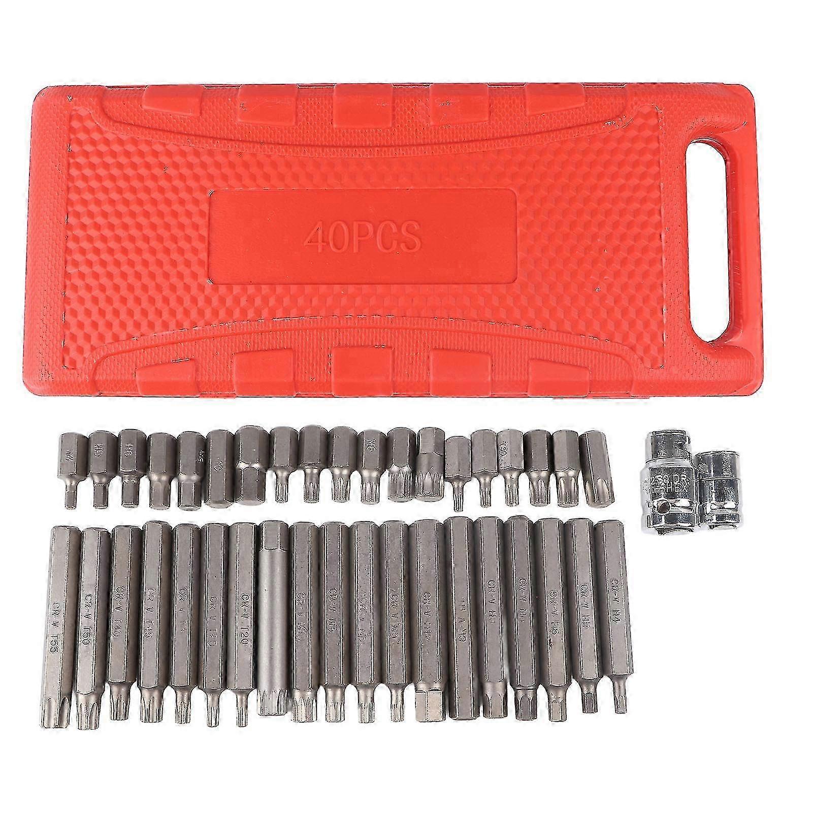 Spline Tip Bit Socket Set Master Tip Bit Socket Set with Plastic Storage Box for S2 Auto Repairing