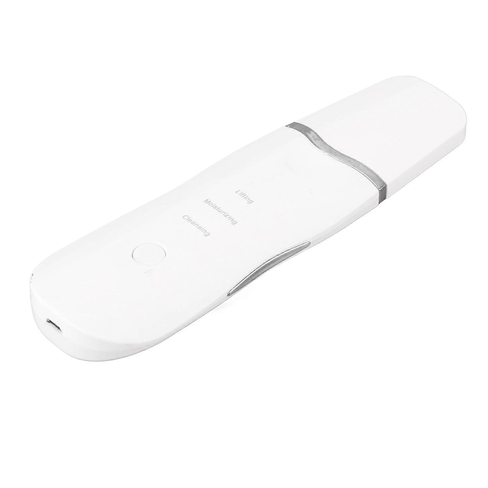 Skin Scrubber Machine 3 Modes Blackhead Removal USB Rechargeable Facial Pore Cleansing Spatula White 