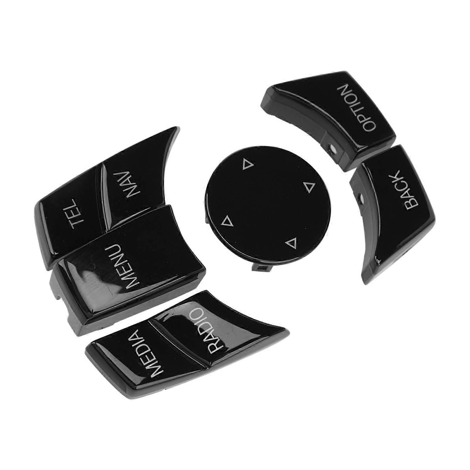 6PCS Car Multimedia Control Button Exquisite Comfortable Touch Knob Button Cover Fit For 1 3 5 6 Series Piano Black 