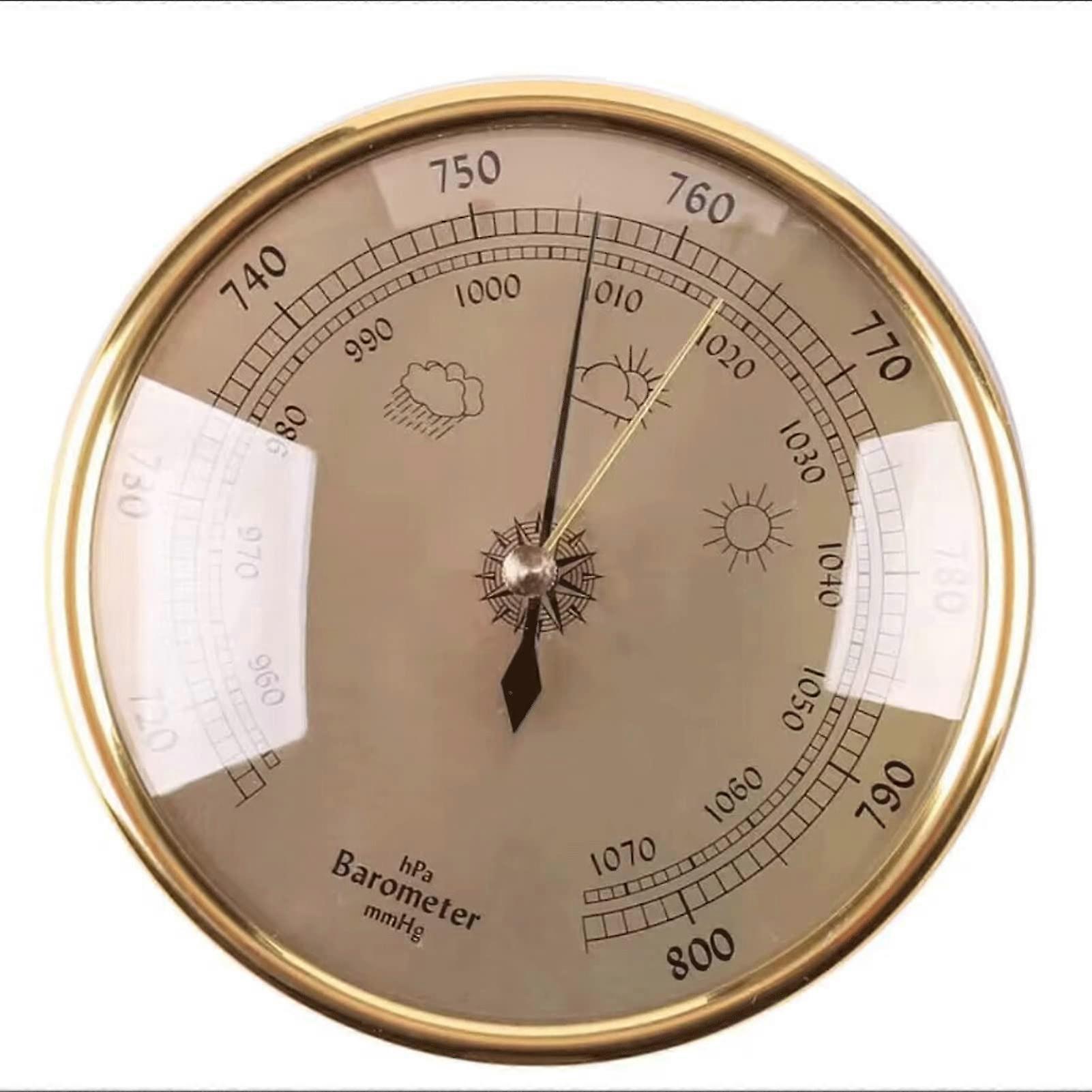 Dial Type Barometer 3In1 Barometer, Heavy Brass Case Chrome Plated, Handmade in China, Gold Finish
