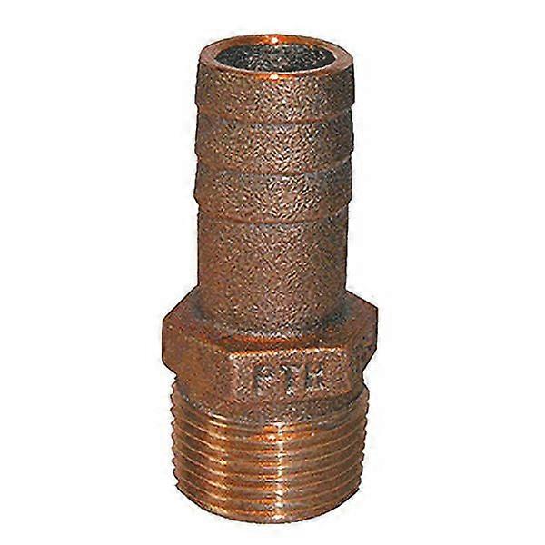 GROCO 1-1/4" NPT x 1-1/4" ID Bronze Pipe to Hose Straight Fitting
