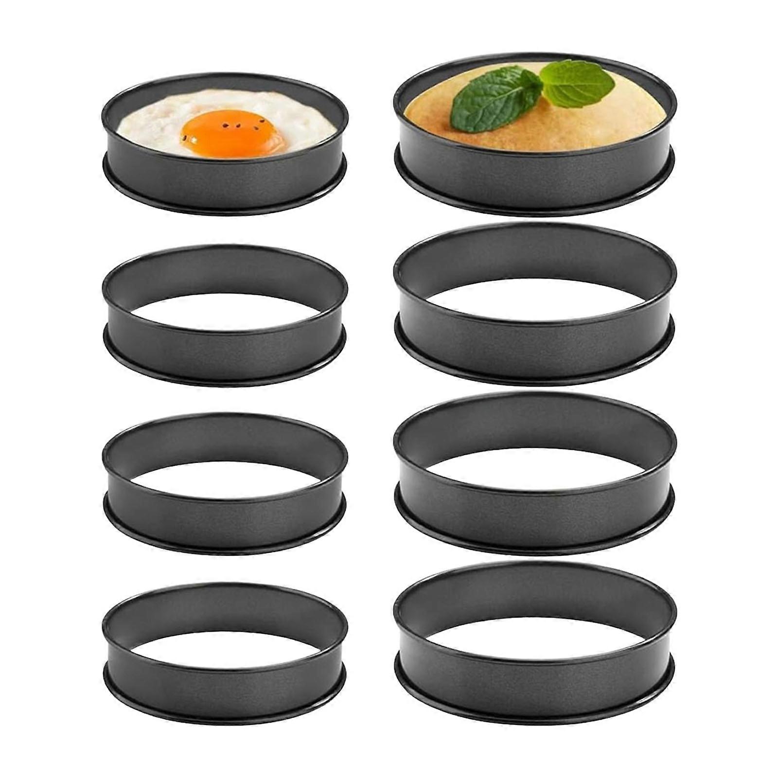 Rustproof Baking Circlets For Home Culinarians Multiple Measurements 8cm 10cm Round Molds Even Heat Distribution Easy Storage Multicolor