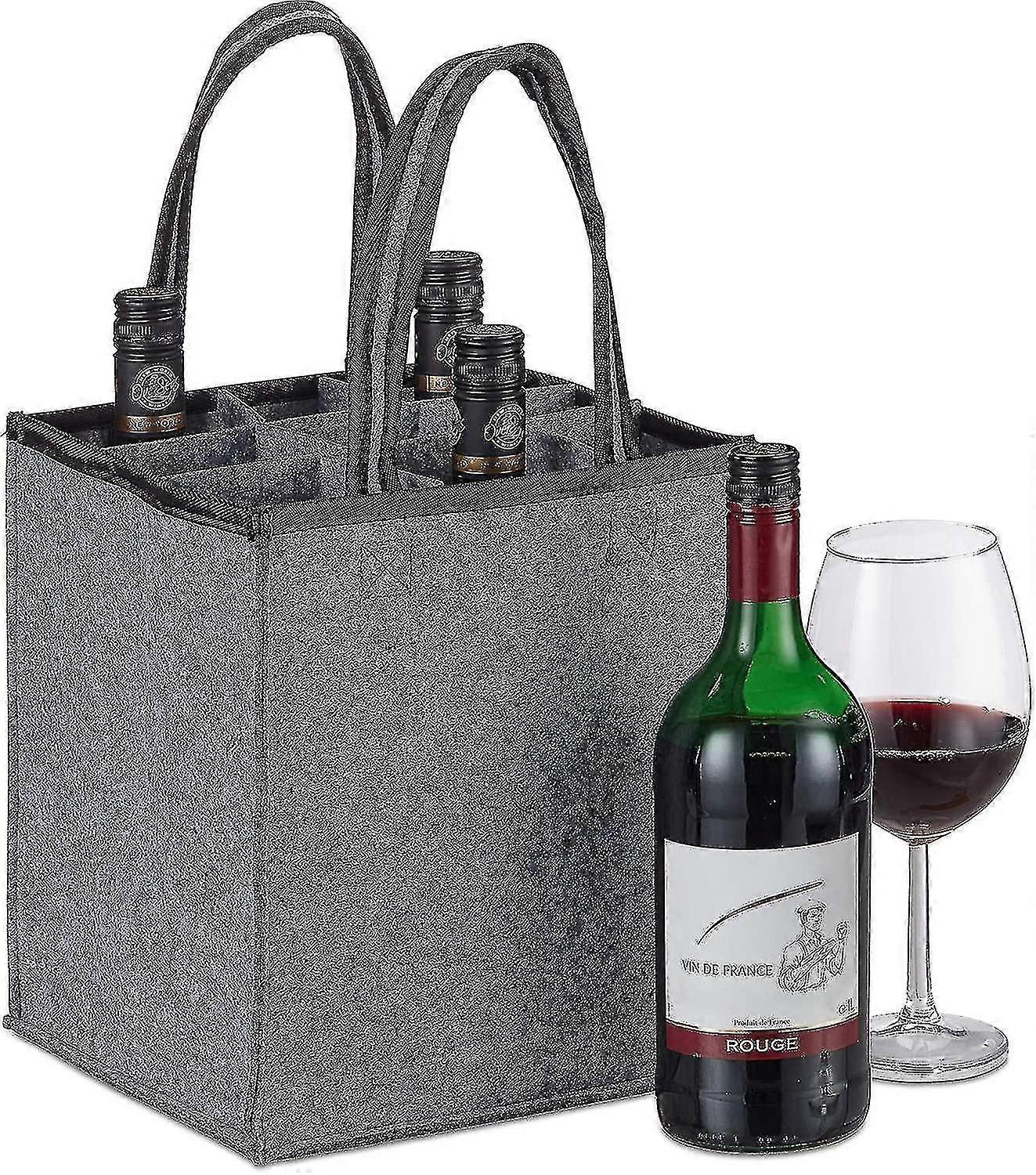 Pullopussi 9 pulloa Kantaja viinille, oluelle, (45x24x24 cm, harmaa)