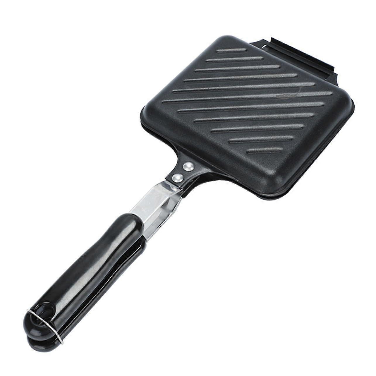 Nonstick Doublesided Sandwich Frying Pan With Ergonomic Handle For Even Heating Toast And Bread