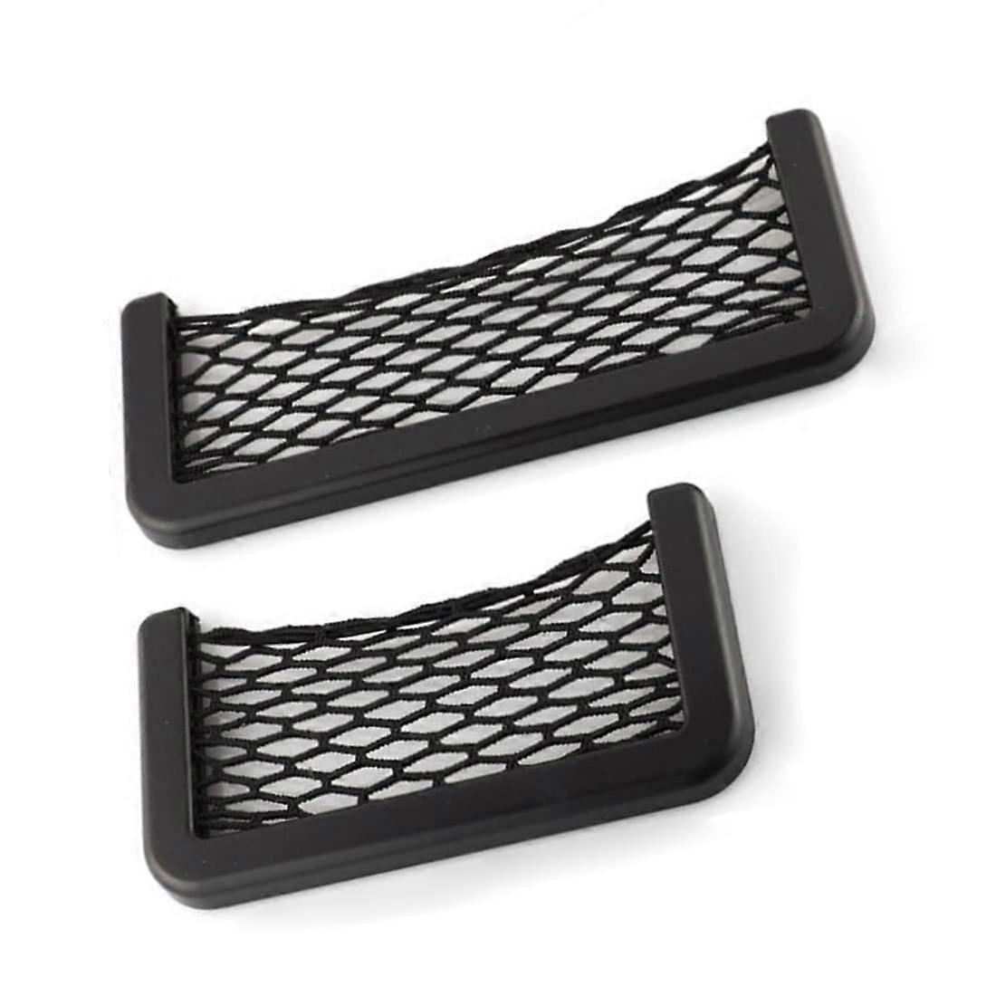 2 Pack Car Net Storage Organizer Self Adhesive Mesh Pockets for Vehicle Interior