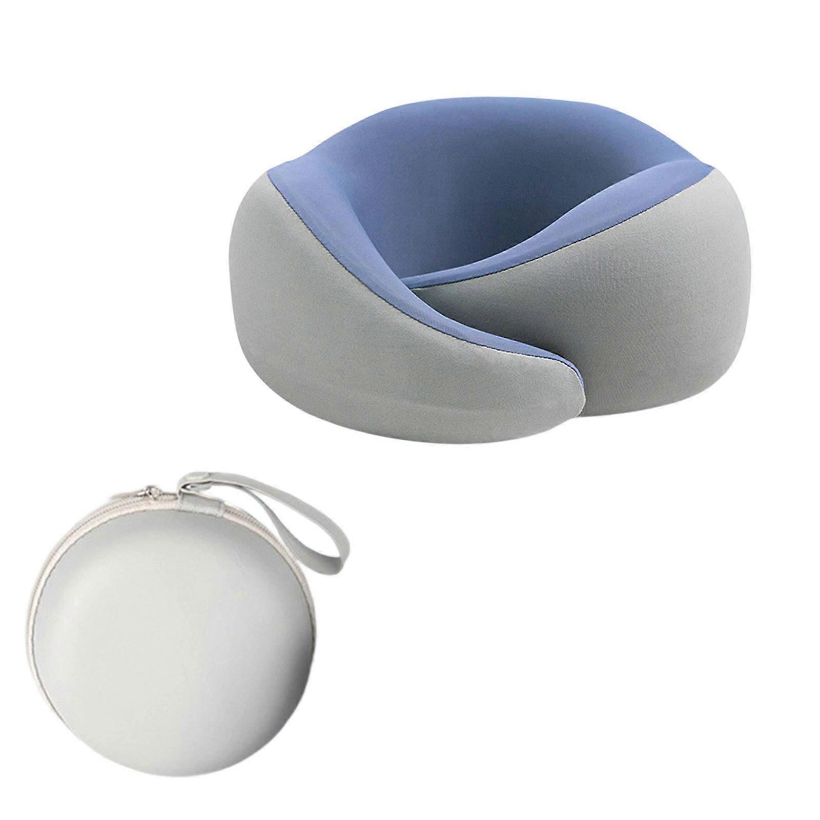 Ice Silk Travel Neck Pillow With Memory Foam Cores Any Season Use Home Office Multicolor