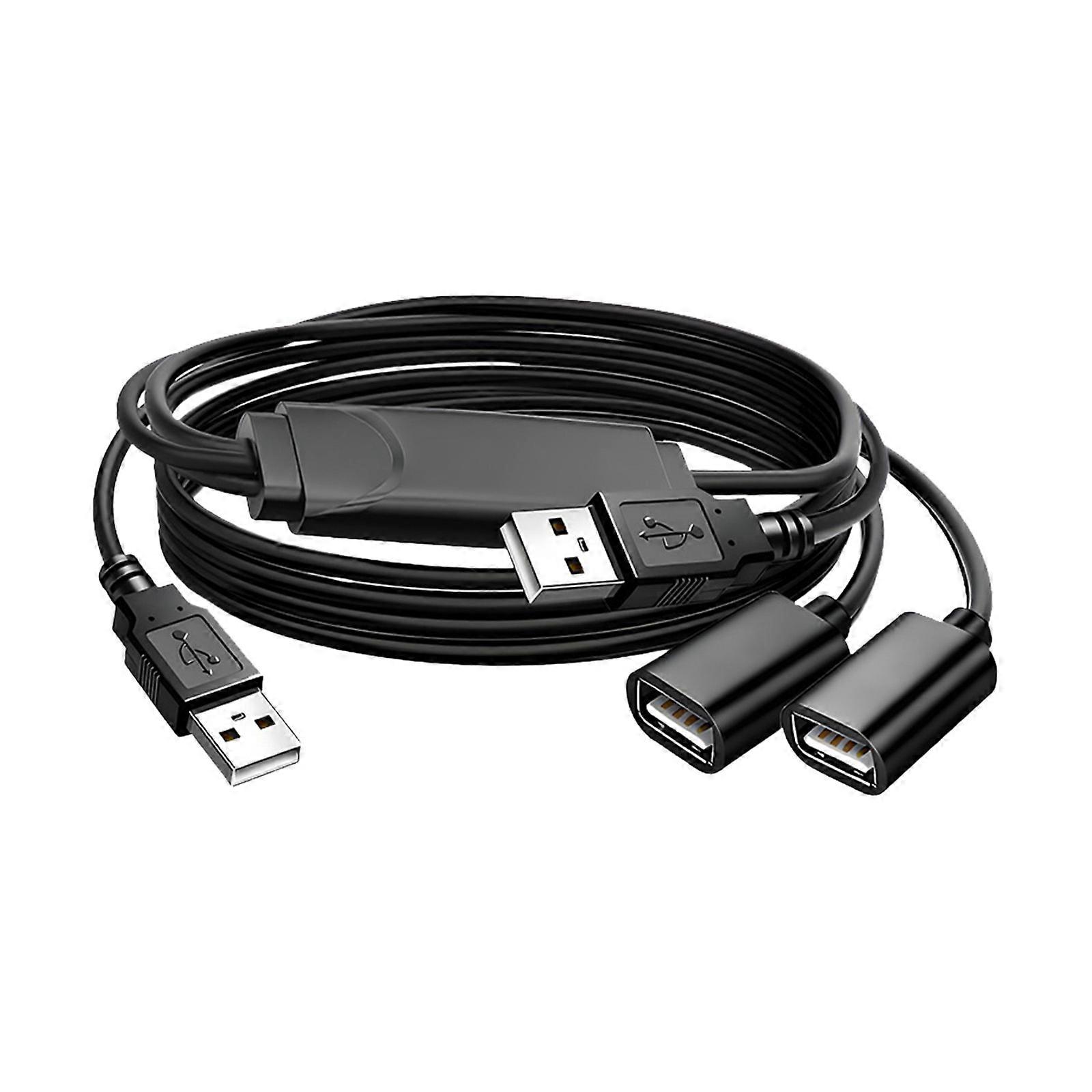 USB 1 Male 2 Female Port Splitter Cable for Simultaneous Camera and Microphones Connection in Streaming Setups Multicolor