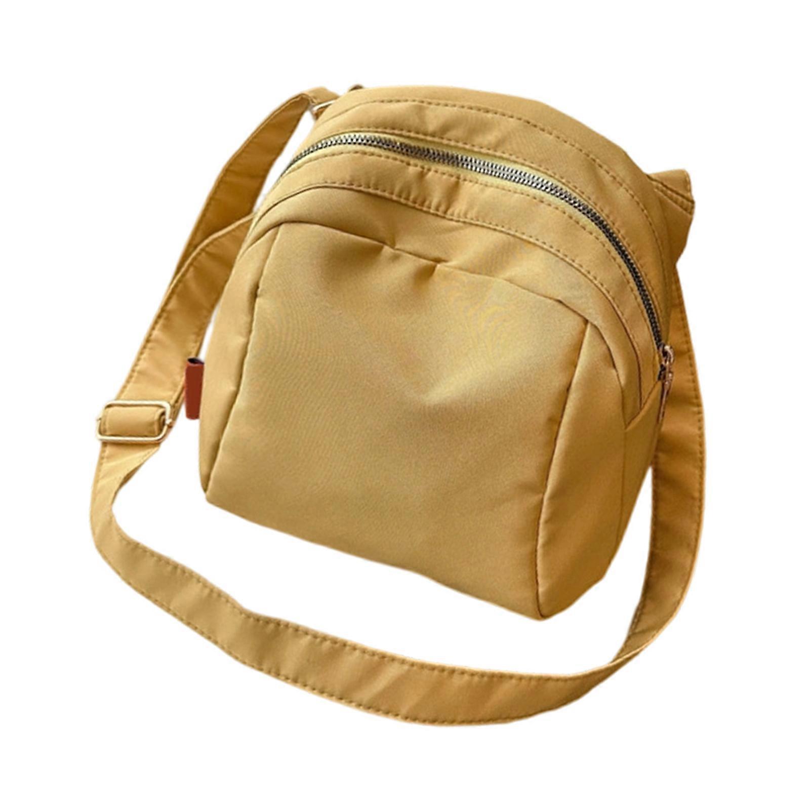 Modern Unisex Shoulder Bag With Wear Resistant Oxfords Multi Functional Storage Compartments Comfortable Adjustable Carrying Strap  Yellow