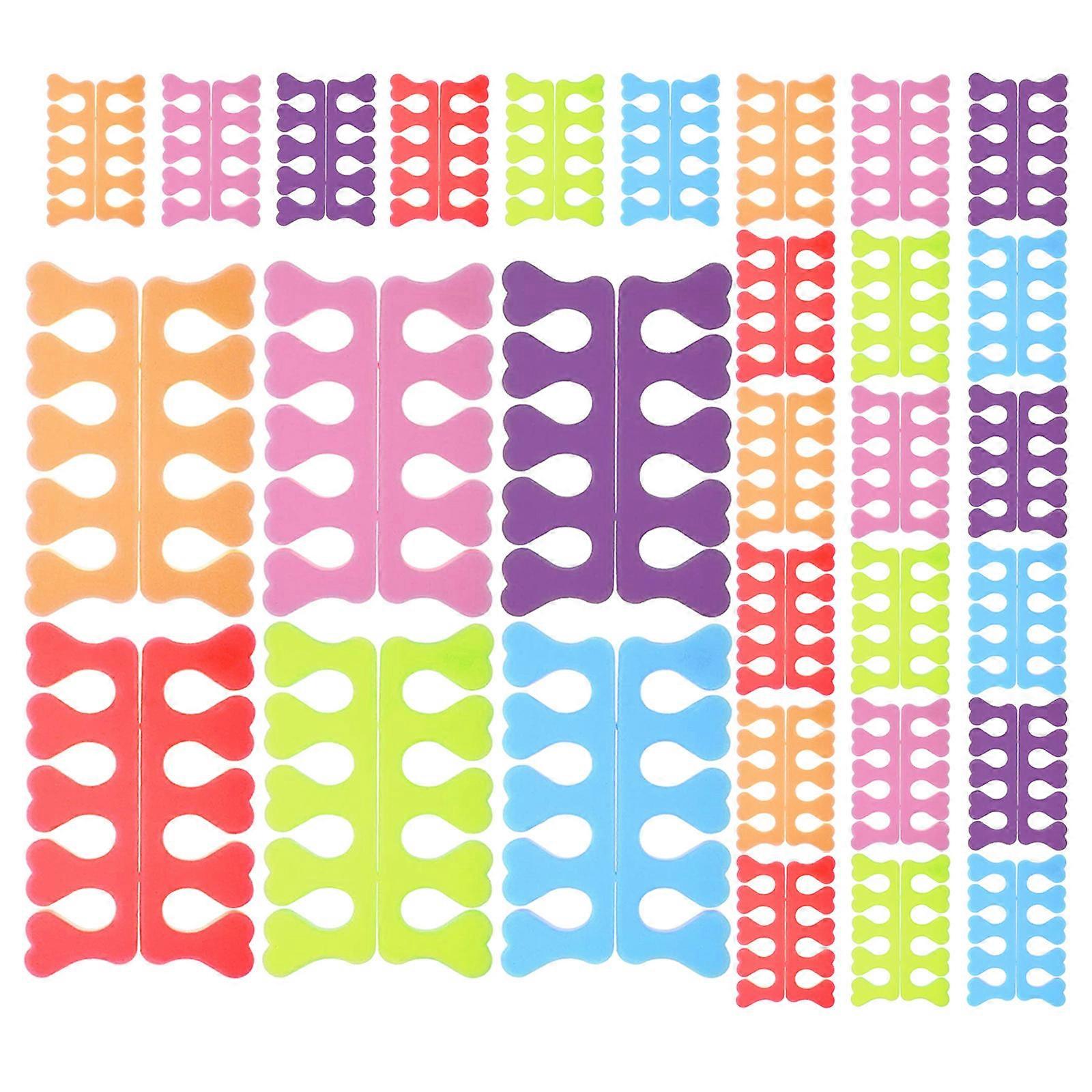 Toe Nail Separators Foam Toe Separators for Nail Art Use 10Pcs Assorted Color