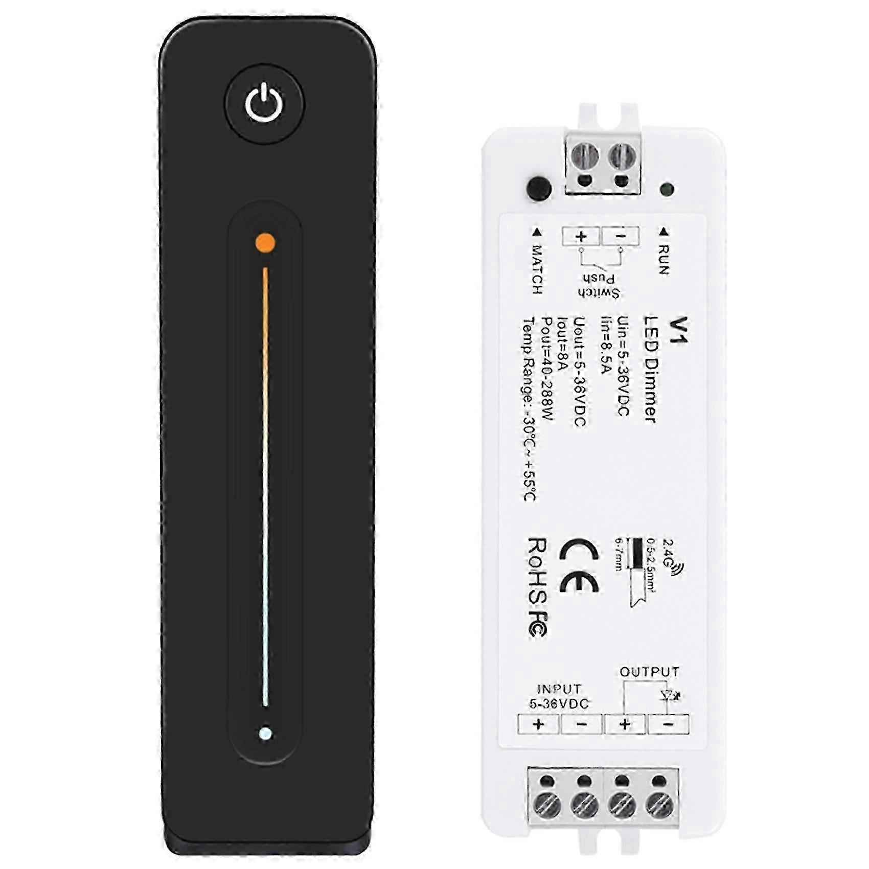 LED Dimmer 12V 5V 24V 36V 8A PWM Wireless RF Switch with 2.4G Brightness Adjustment Contact Remote f