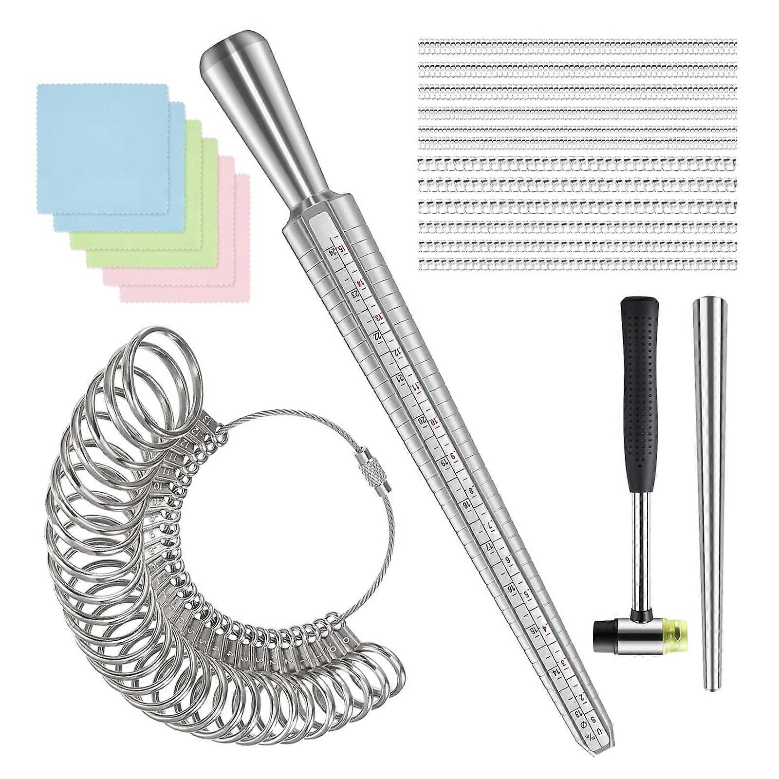 Multipurpose Rings Size Measuring Set with Sturdy Alloy Tools for Professional Daily Everyday and Home Use Decoration Multicolor