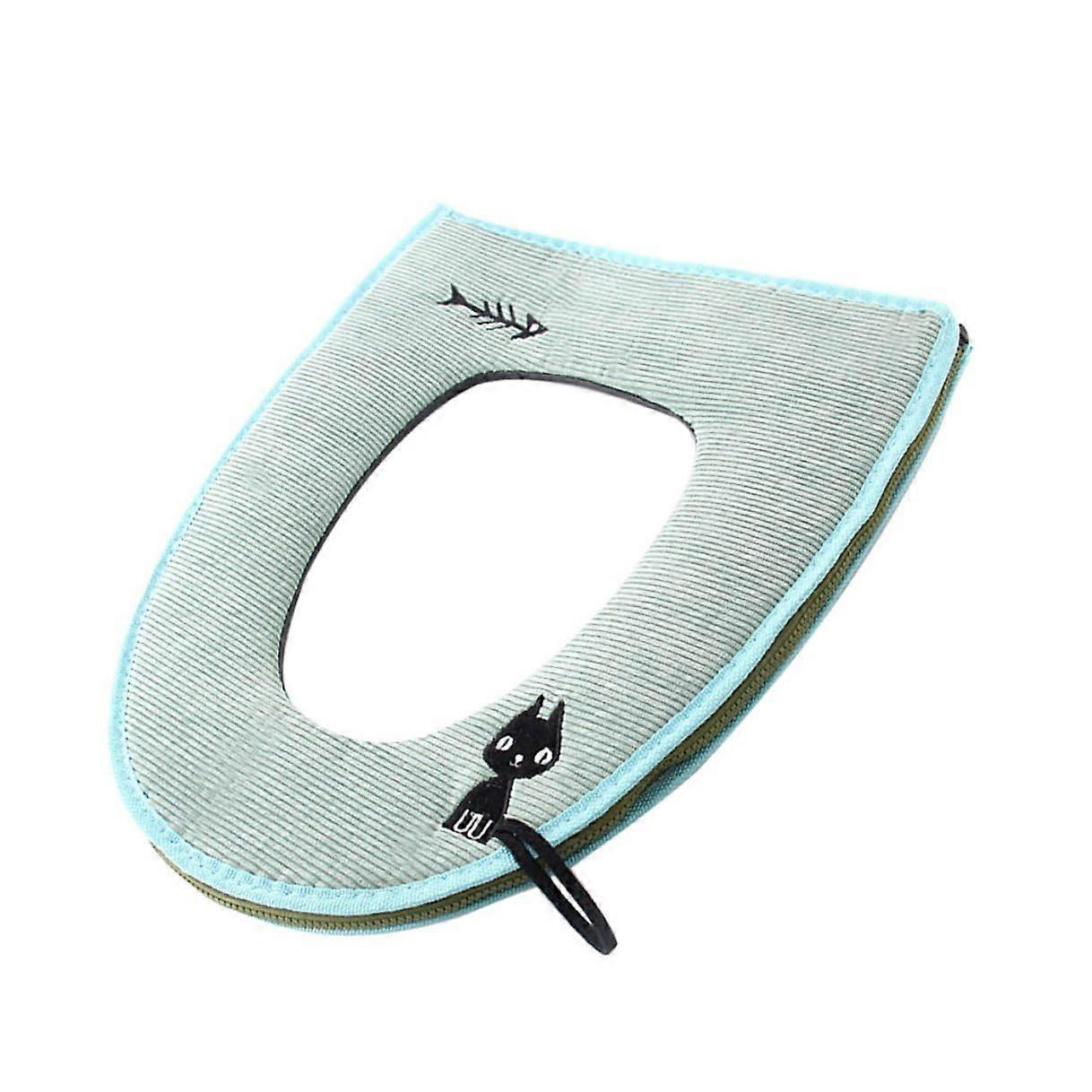 Soft Winter Toilet Seat Cushion with Handle Non‑Slip Removable U‑Shaped Pad for Bathroom