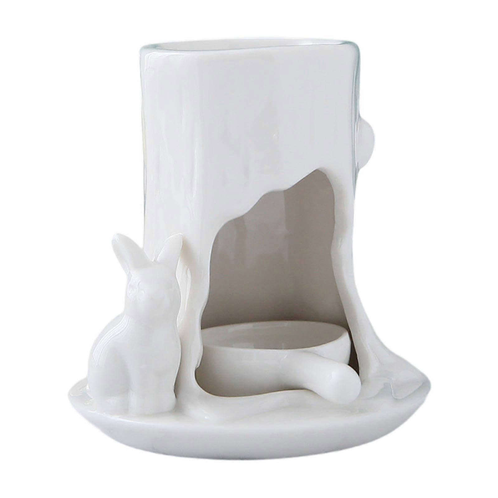 Essential Oil Diffuser with Tealight Candle Holder for Indoor Aromatherapy, Bunny Design