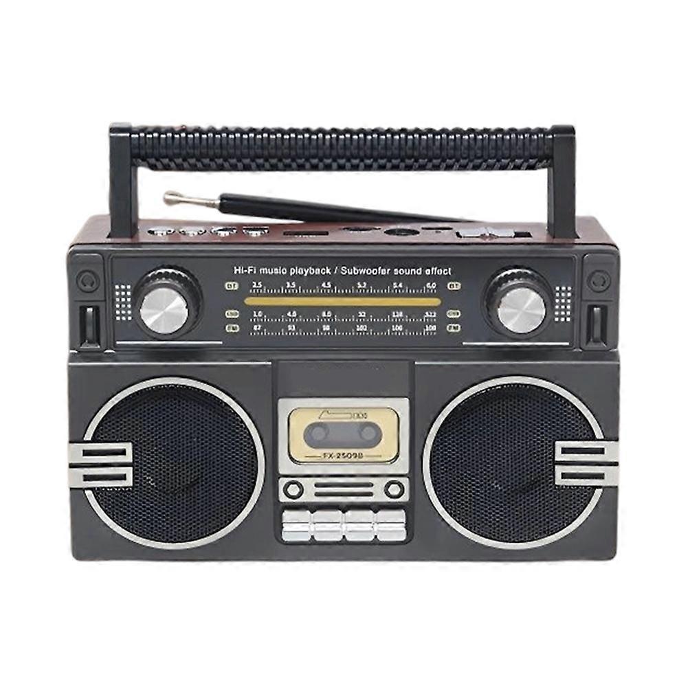 Portable Retro Bluetooth Boom Box Multifunctional Outdoor Stereo Mobile Player Built-in Speakers FM/AM/SW Radio