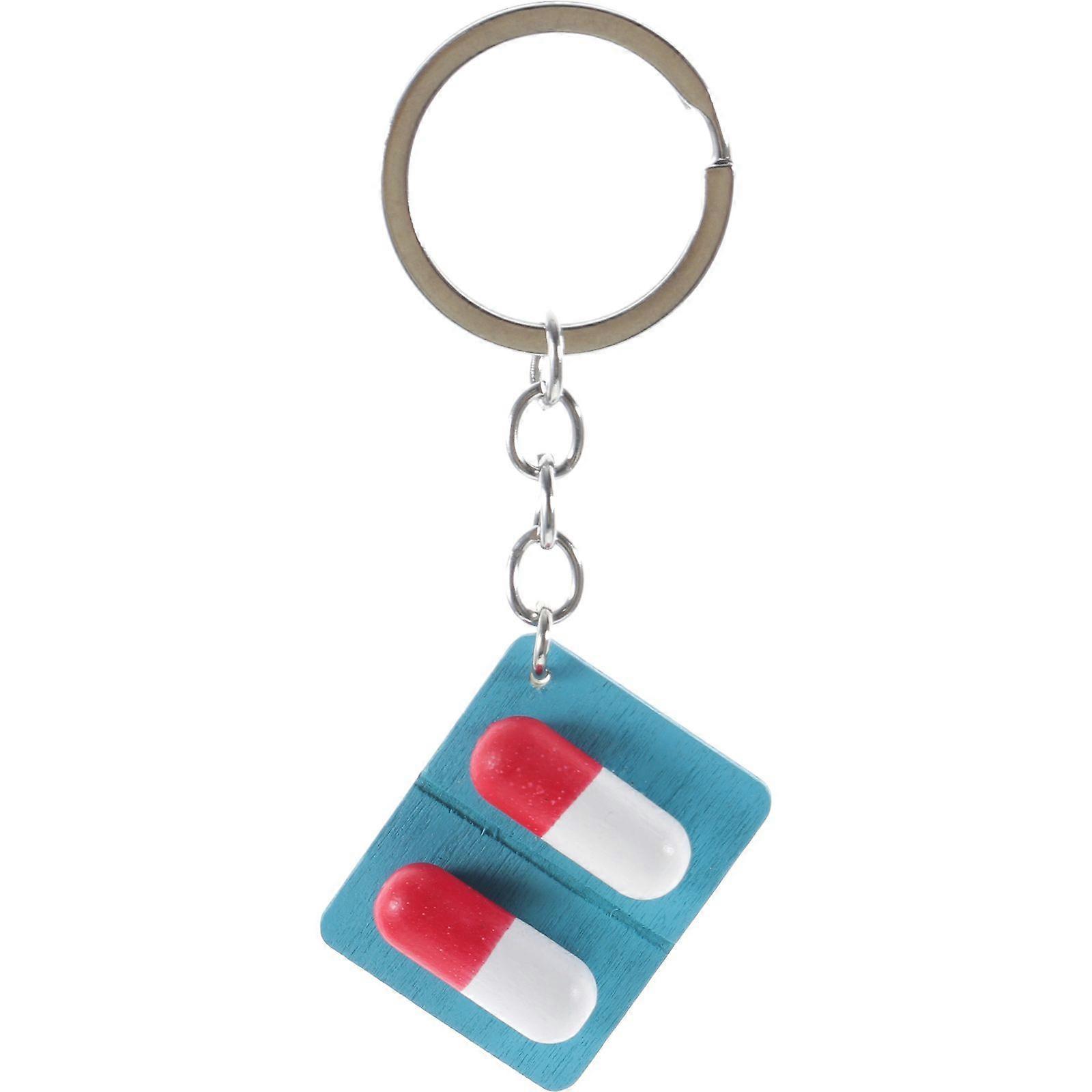 Pill Keychain Mini Simulation Pill Keyring Key Decoration Key Keyring Bag Pendant
