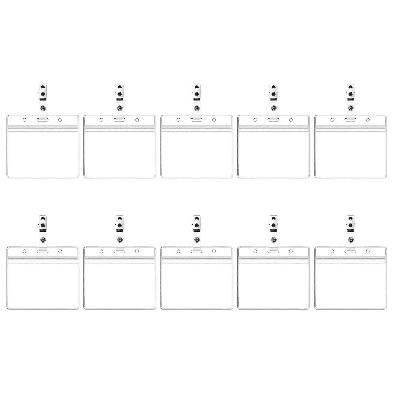 Horizontal Badge Holders Vertical Card Holder Waterproof Name Badge Holders Clear Card Protector Case for Students Multicolor