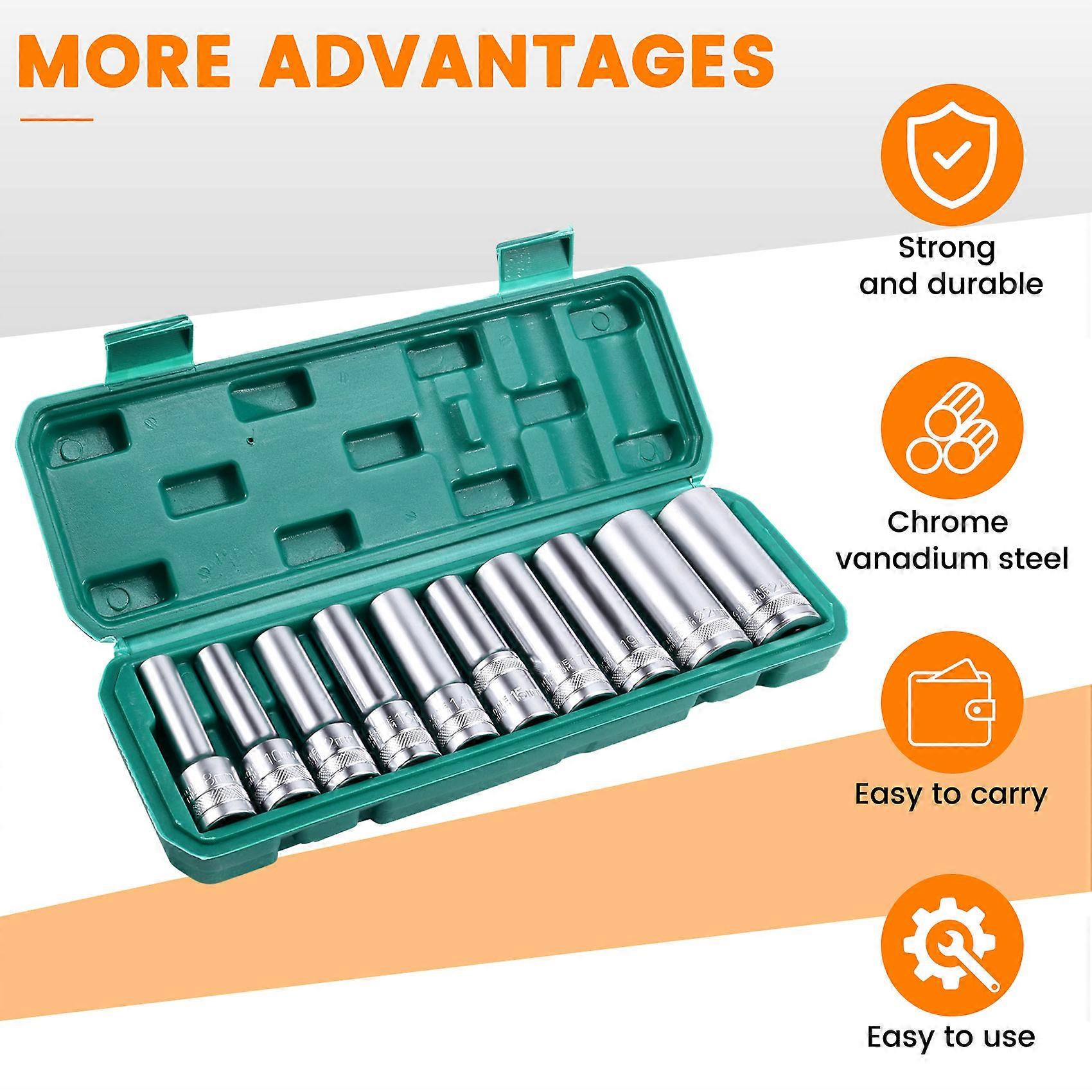6-Point Impact Socket Set Impact Socket Set Socket Wrench Tool Outer Hexagonal Sleeve Set Socket Wrench
