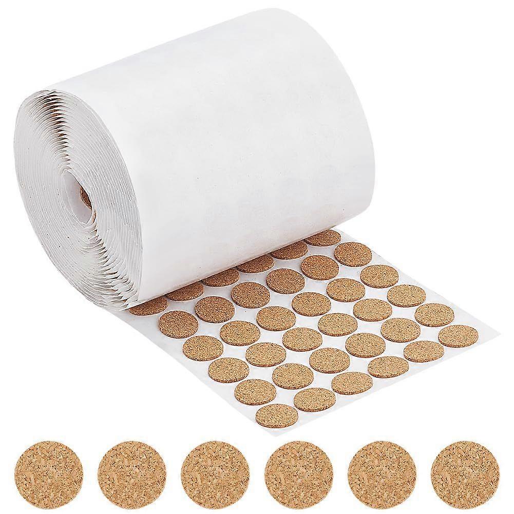 1400pcs 0.7x0.06 Inch Adhesive Cork Circles Flat Round Self-Adhesive Cork Round Dots Mat for Cabinets Table Top Items Scratching Furniture Electronics