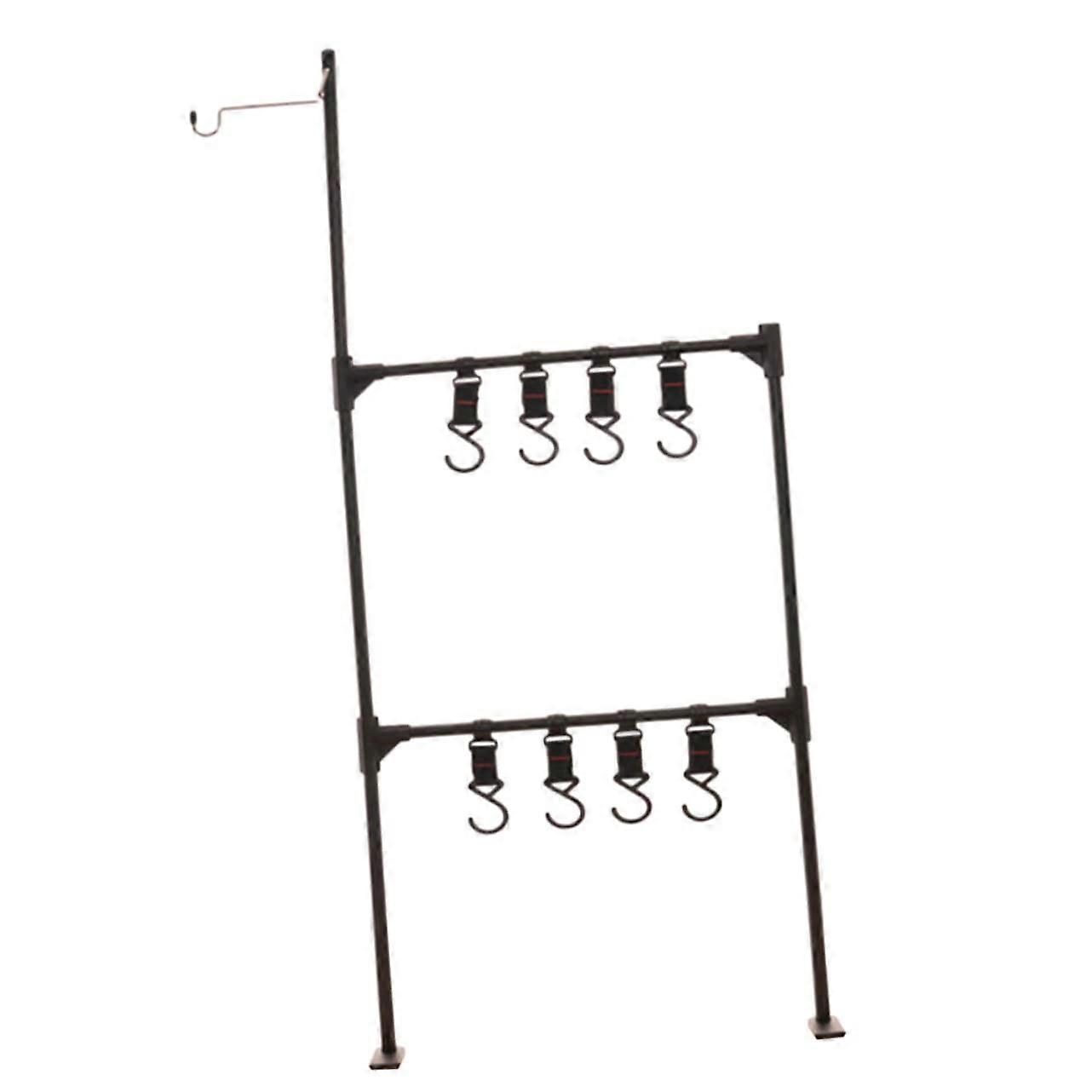 Camping Light Stand Table Storage Rack Portable Organizer with Easy Assembly for Outdoor Use  Adjustable Height and Durable Design