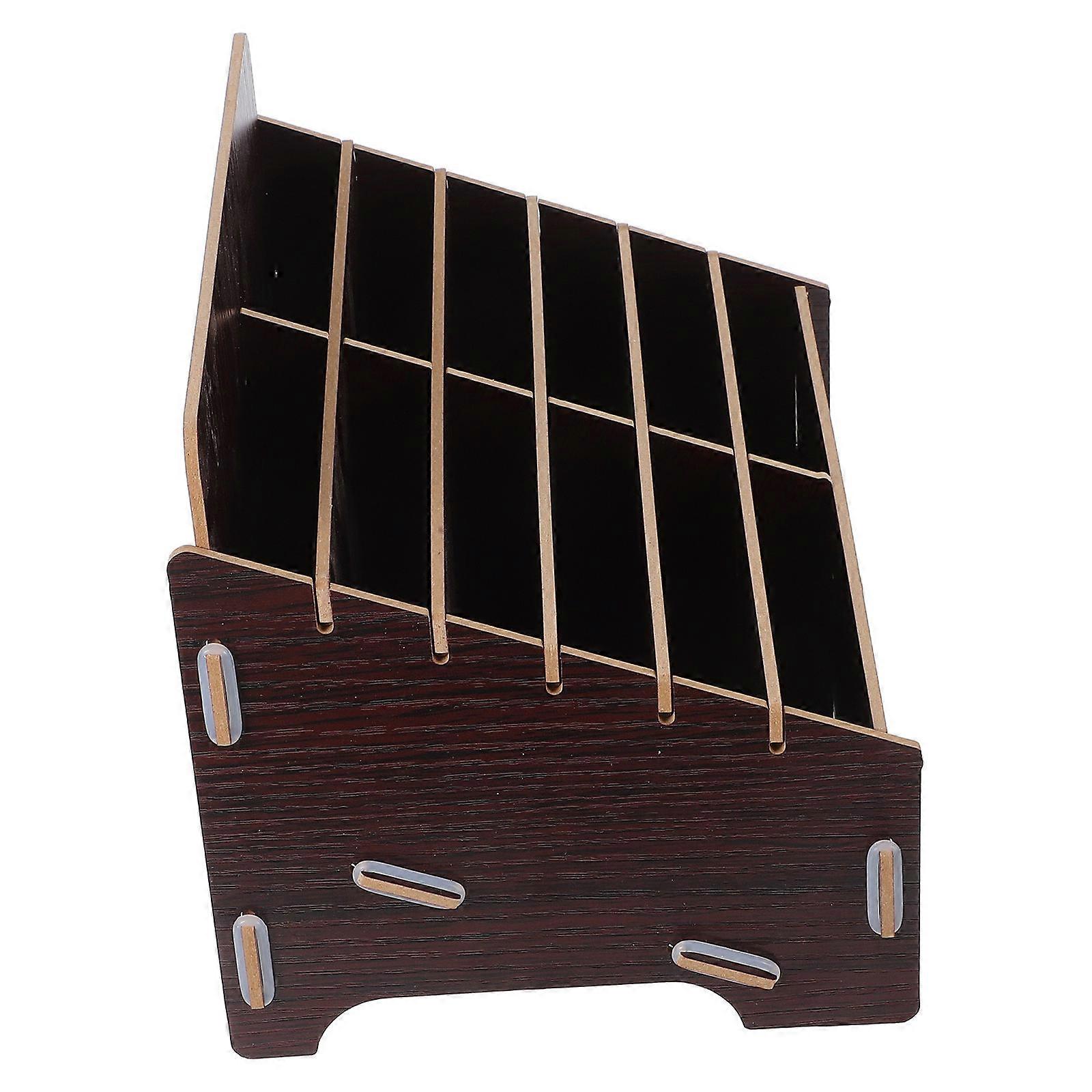 Cell Phone Storage Locker Wooden Organizer with Drawers 12 Compartments