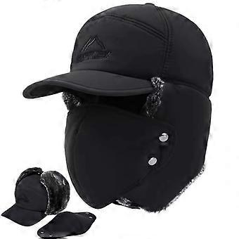Outdoor Winter Warm Thicken Faux Fur Hat Face Ear Protection Ear Flap Bomber Cap Thermal Bonnets Fishing Skiing Windproof Caps