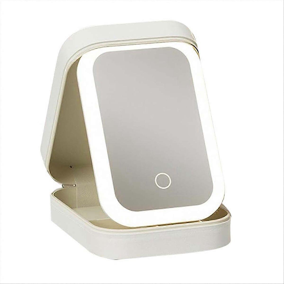 Travel Makeup Mirror with Light, Compact Makeup Bag with LED Mirror