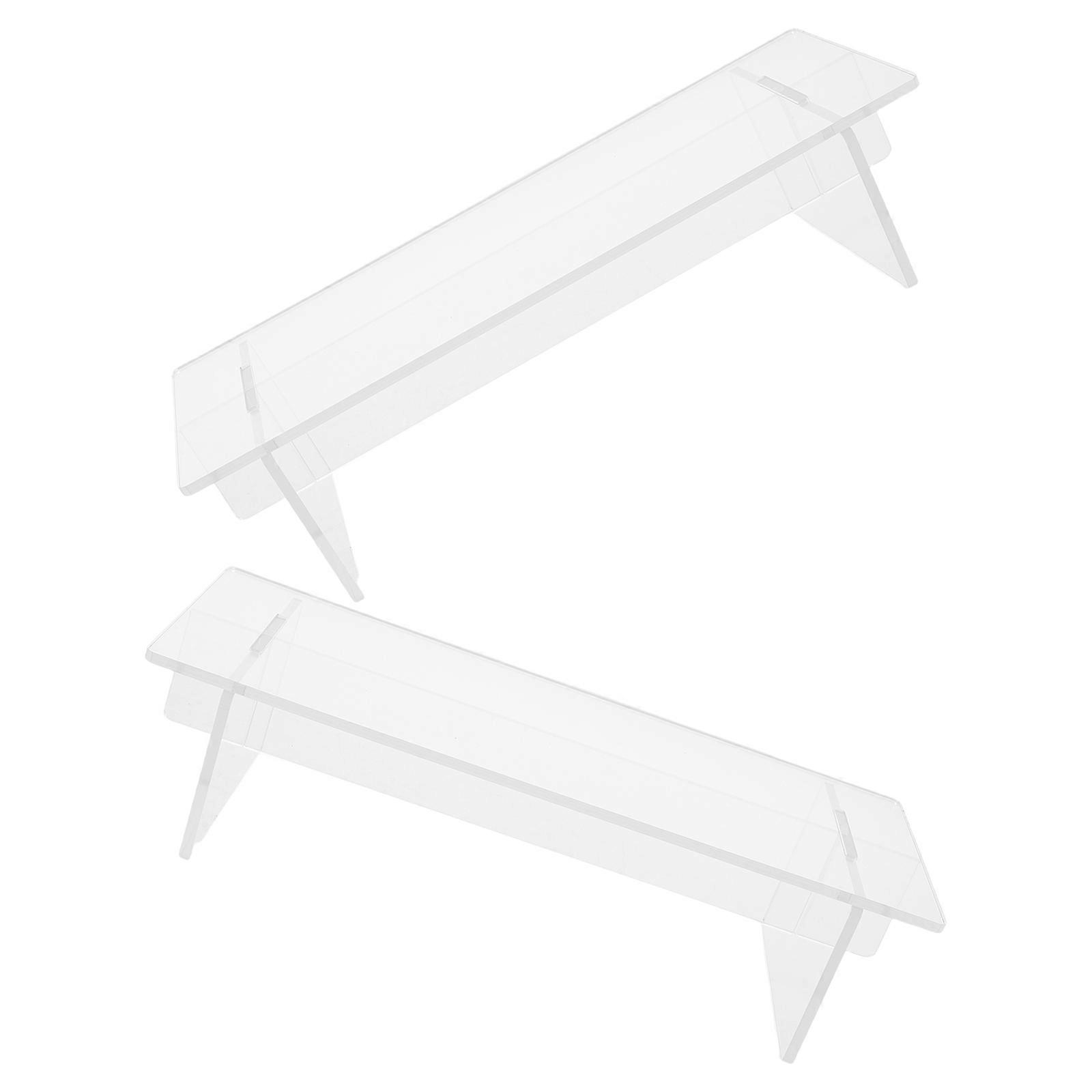 Clear Acrylic Display Stand for Storage 2Pcs Desk Organizer Riser Shelf