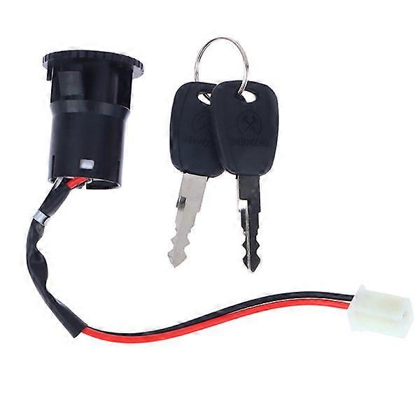 1Set 2 Wires Ignition Switch with 2 Keys On-Off Lock for Electr