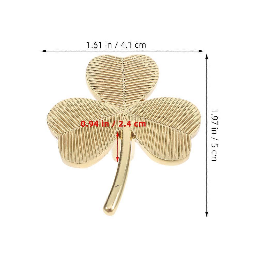 Golden Brass Shamrock Drawer Knobs for Decorative Use 2Pcs Cabinet Pull Handles