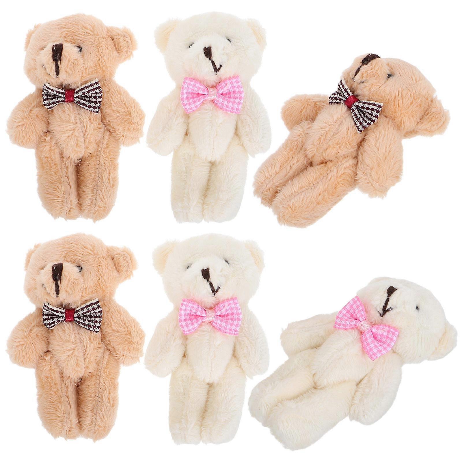 Mini Bear Doll Keychain for Kids Use 10Pcs Assorted Color Plush Toys