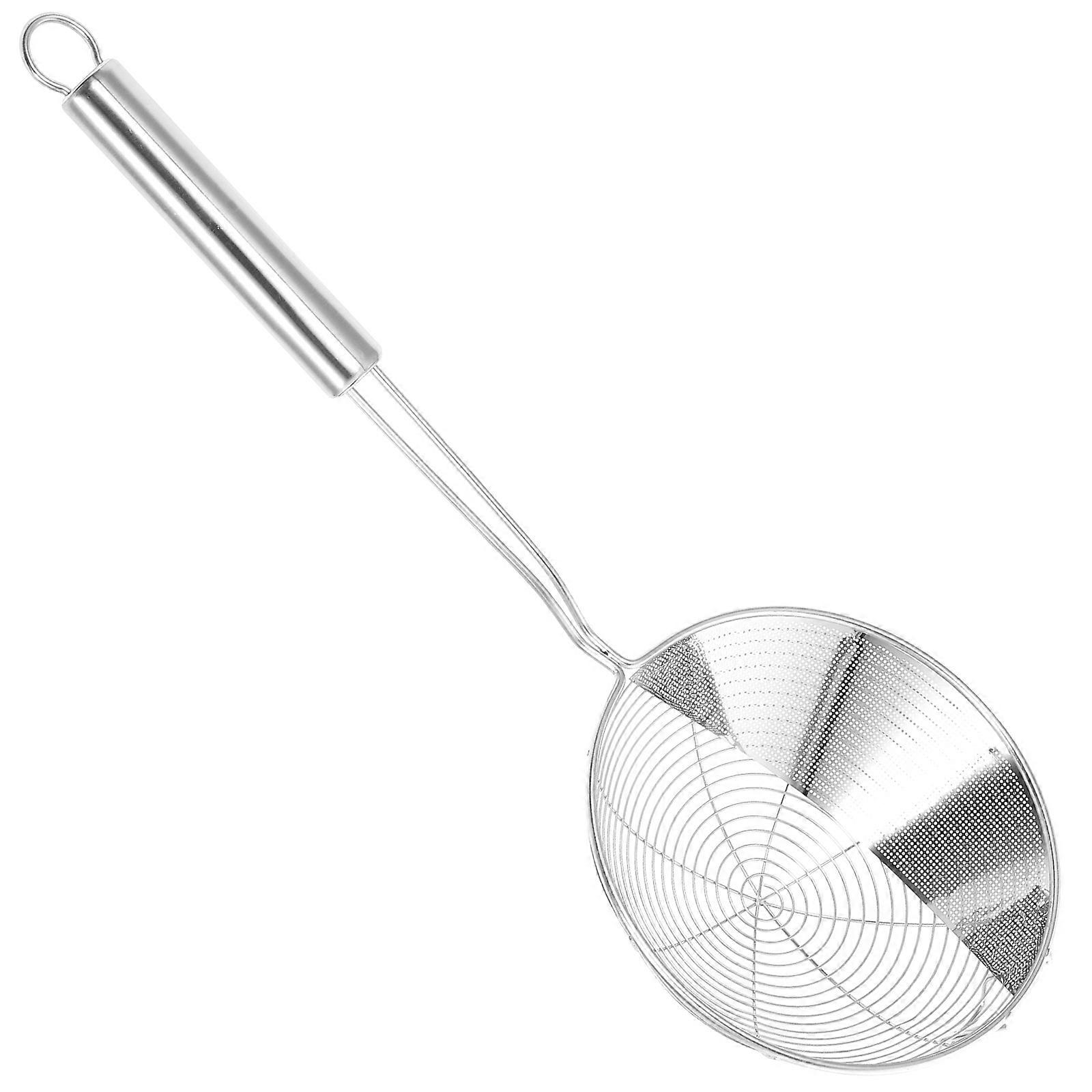 Silver Metal Slotted Spoon for Pasta Straining 5Pcs Kitchen Gadget