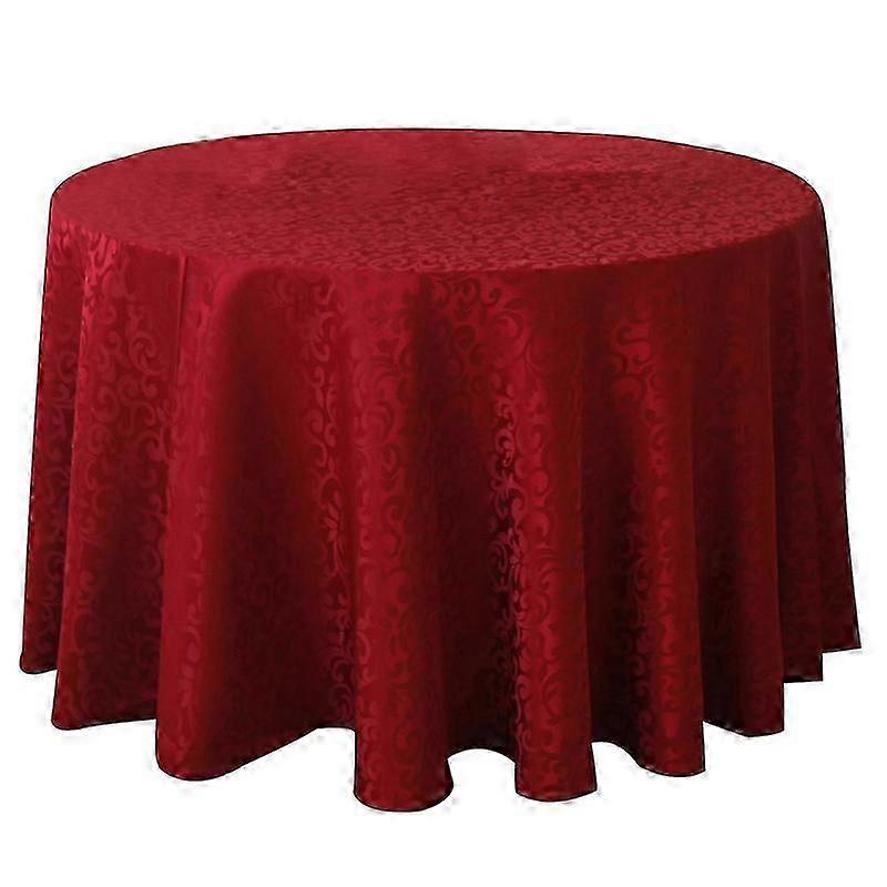 Machine Washable Neat Edges Round Spillproof Polyester Fabric Table Cover For Home Jikaix