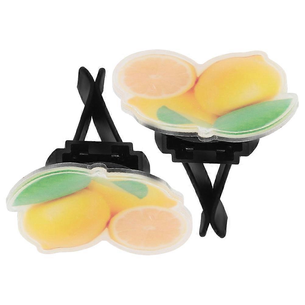 2Set Car Perfume Clips Lemon Scent Acrylic Air Vent Aromatherapy Clips
