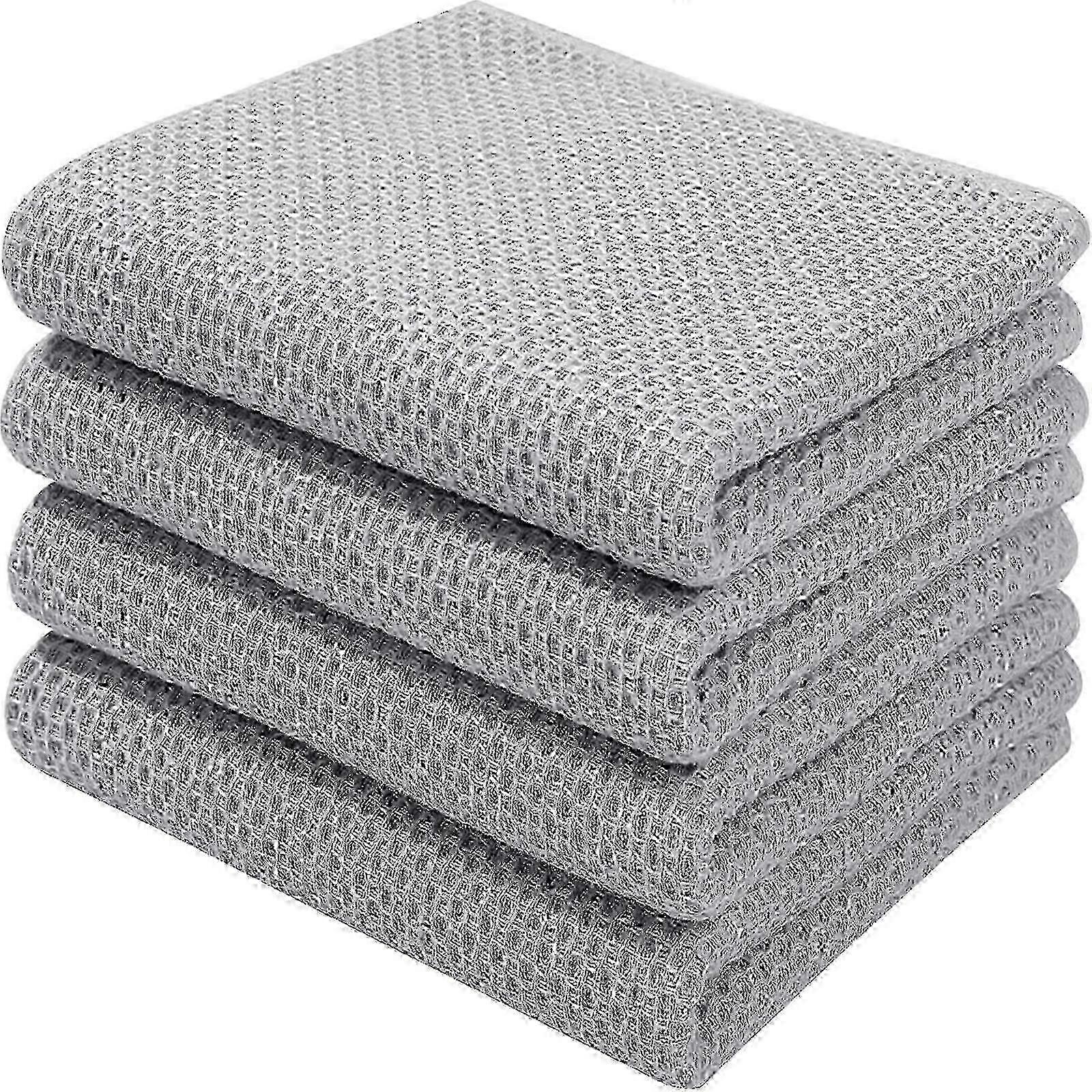 Terry Tea Towels for Kitchen, 6-Pack Cotton Dish Towels with Practical Hanging Loop