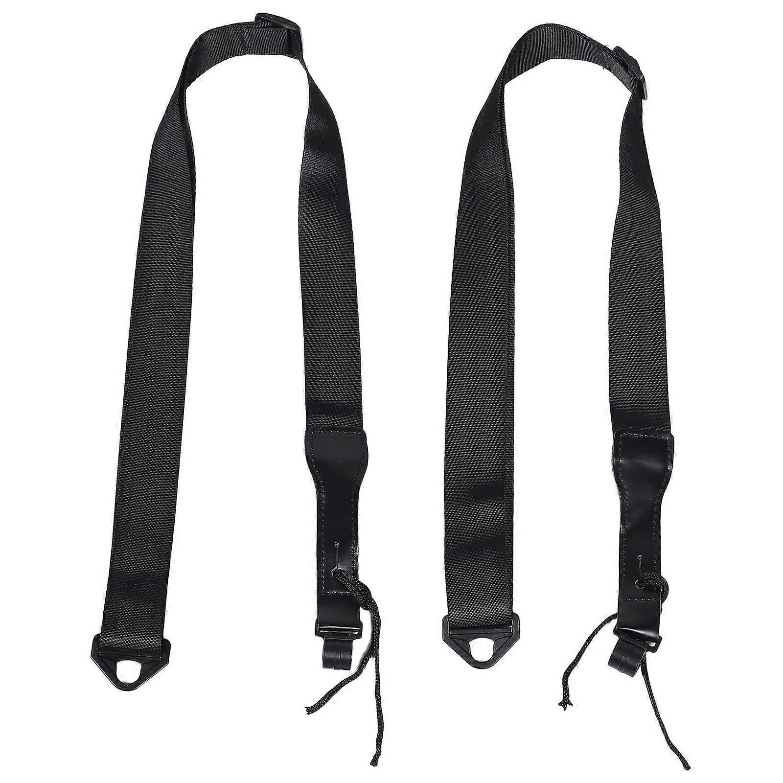 Ukulele Strap for Guitar Support Adjustable Black 4Pcs Included