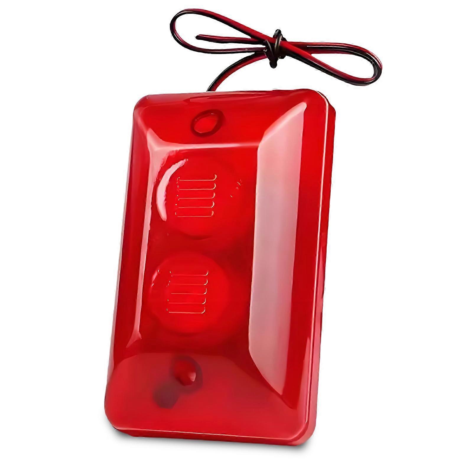 120dB Wired Strobe Siren with Bright Red LED Flash DC 12V Sound and Light Alarm for Home Security