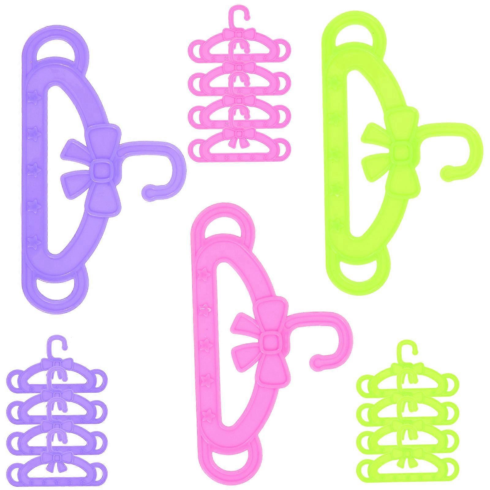 Doll Clothes Hangers Plastic for Clothes 15Pcs Assorted Color Durable Set
