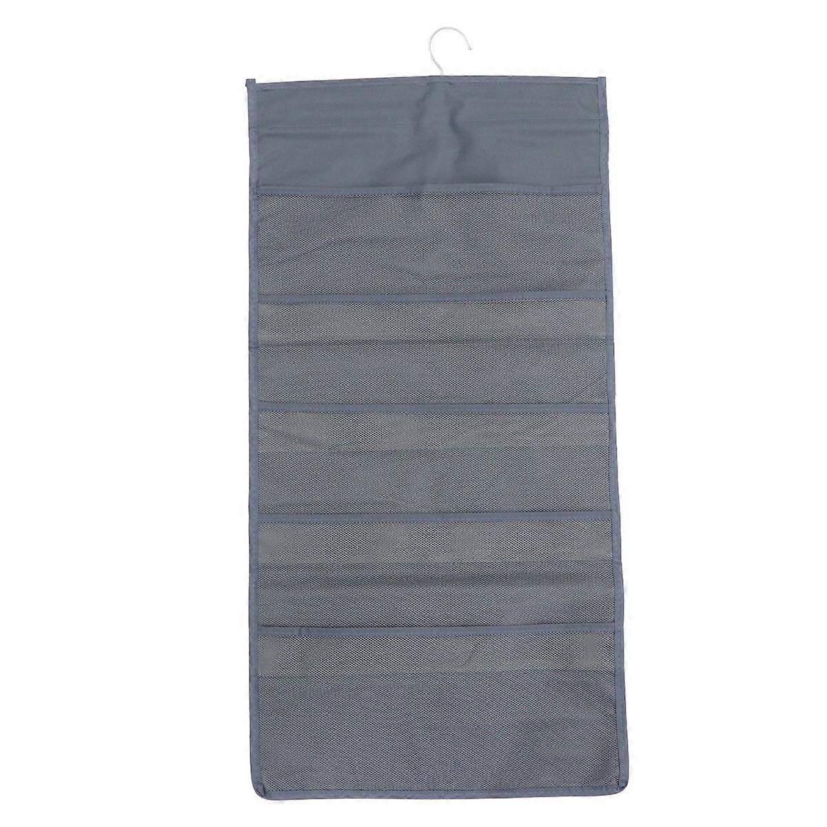 Door Hanging Storage Bags Wall Sock Underwear Storage Hanging Bag Space Saving Clothes Sorting Grey Rectangular 1Set
