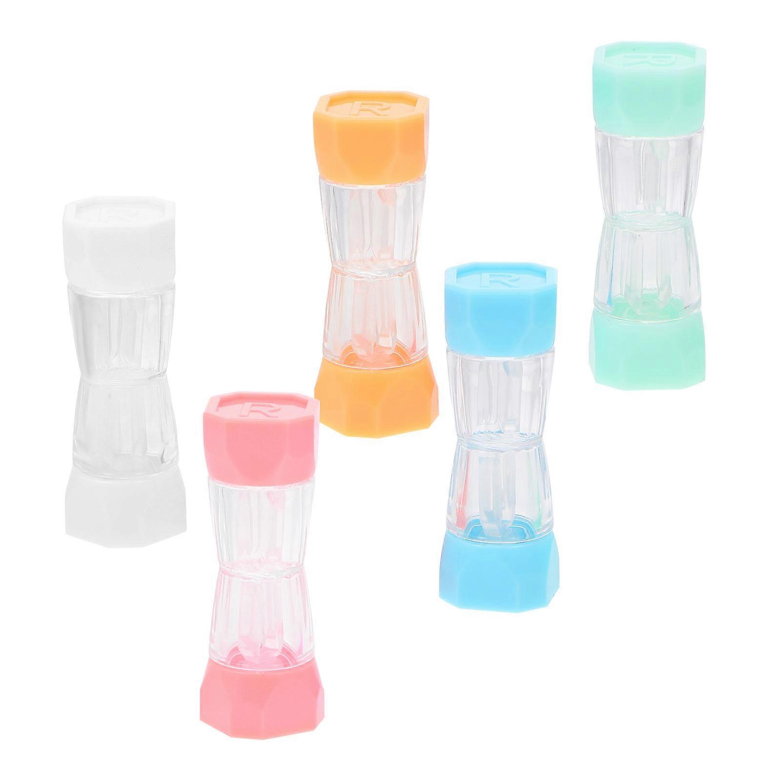 Lens Holder Plastic Container for Storage 5Pcs Portable Lenses Case Assorted Color