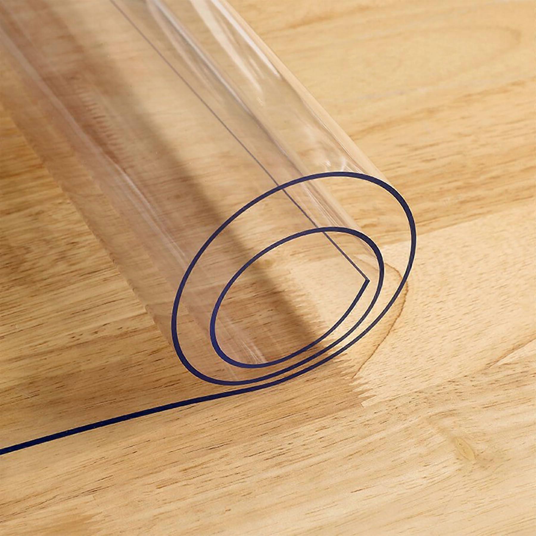 Clear Table Protector PVC Table Cover Waterproof Heat Resistant Easy Cut for Dining 135x150cm