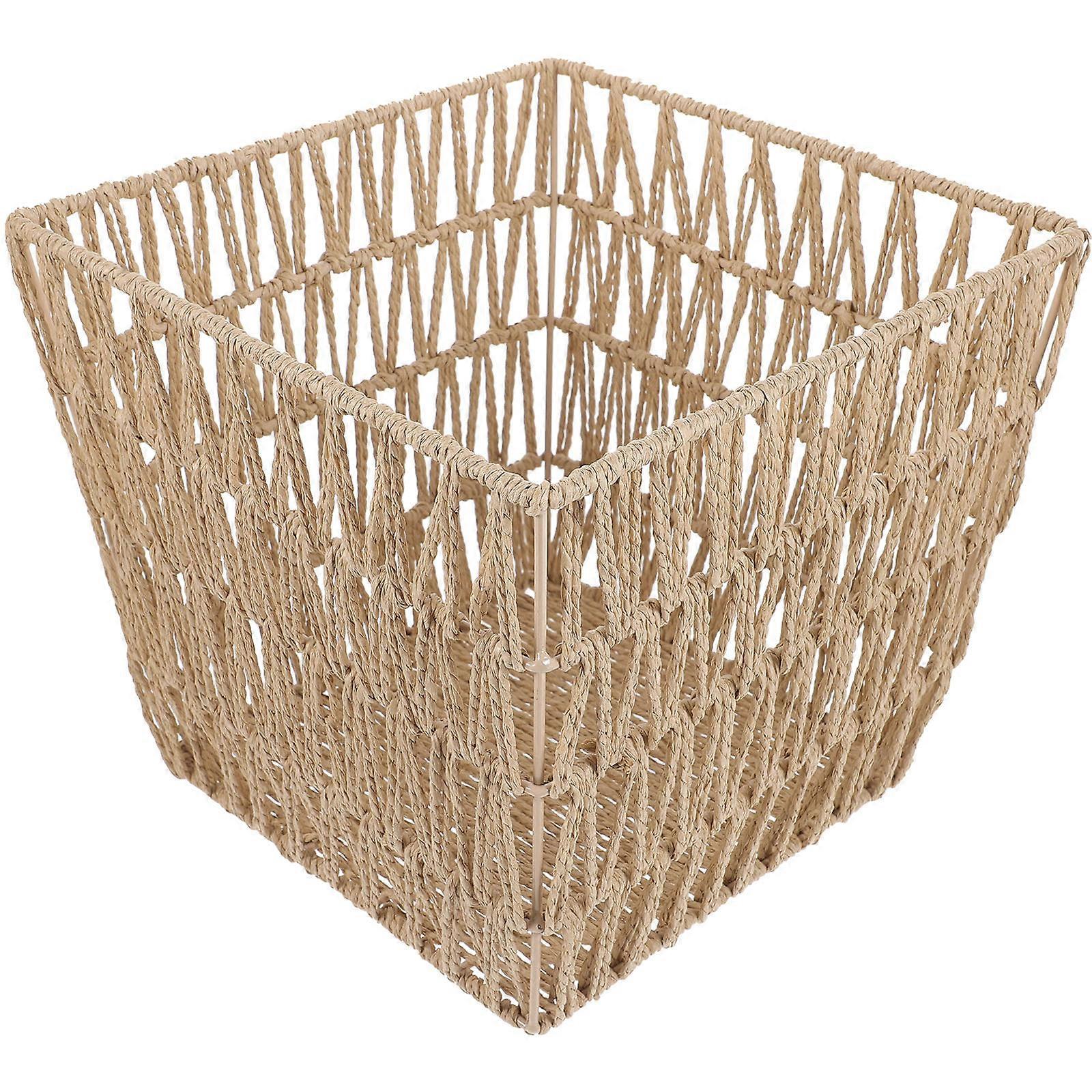 Woven Waste Paper Bin Multipurpose Trash Basket for Storage