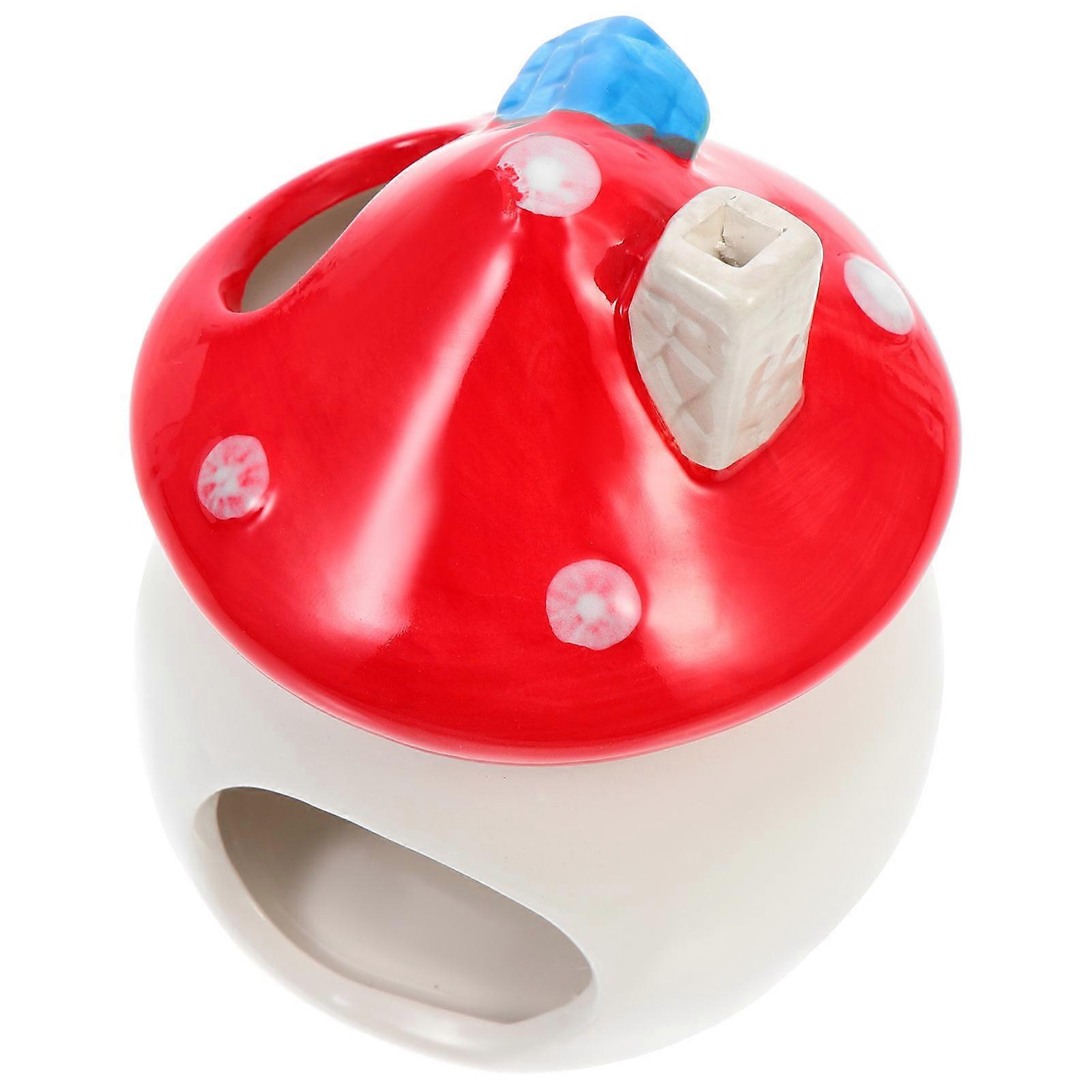2Pcs Mushroom Shaped Hamster Ceramic Nest for Cooling Pet Hideout
