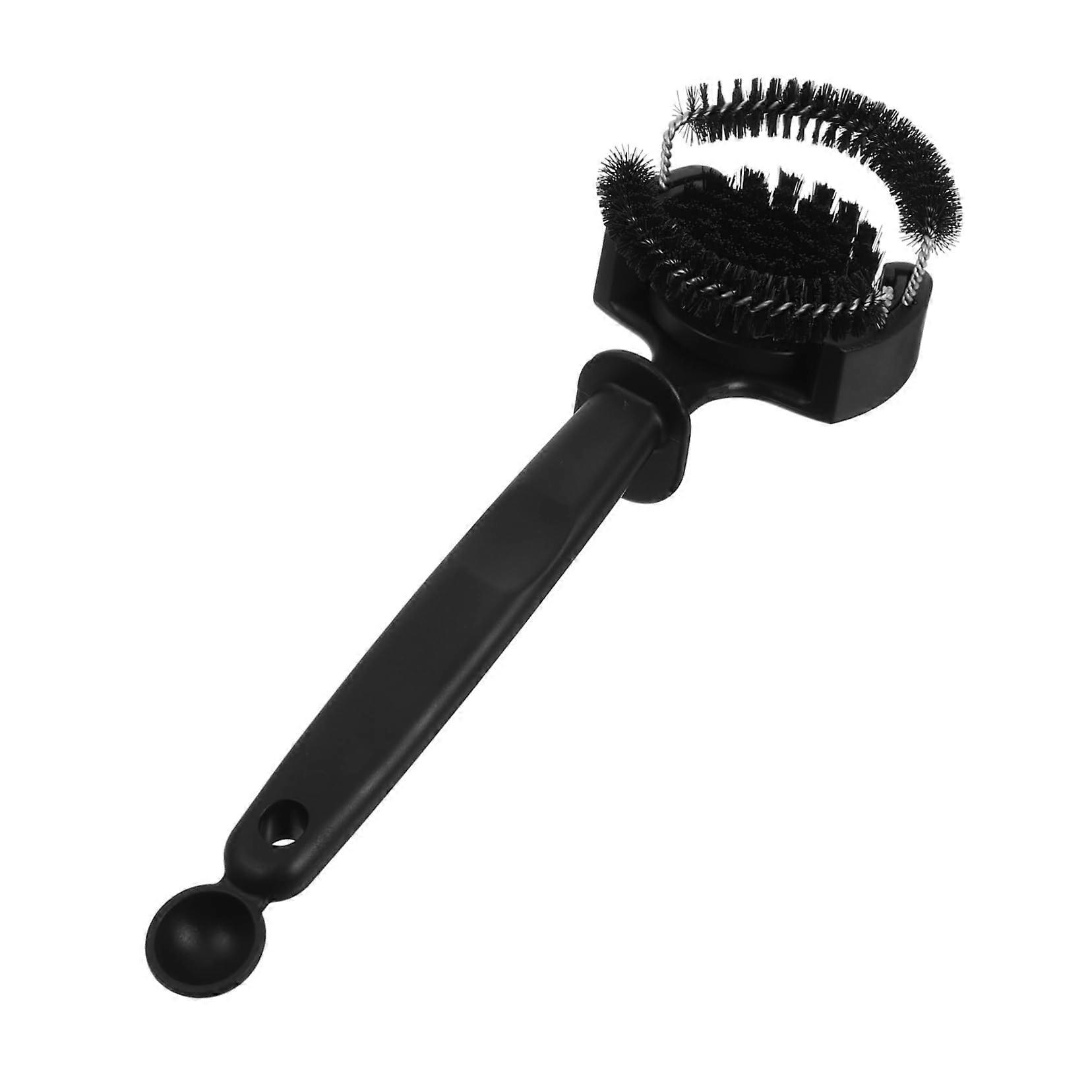 Espresso Machine Cleaning Brush with Detachable Bristles and Spoon for Group Head Precision