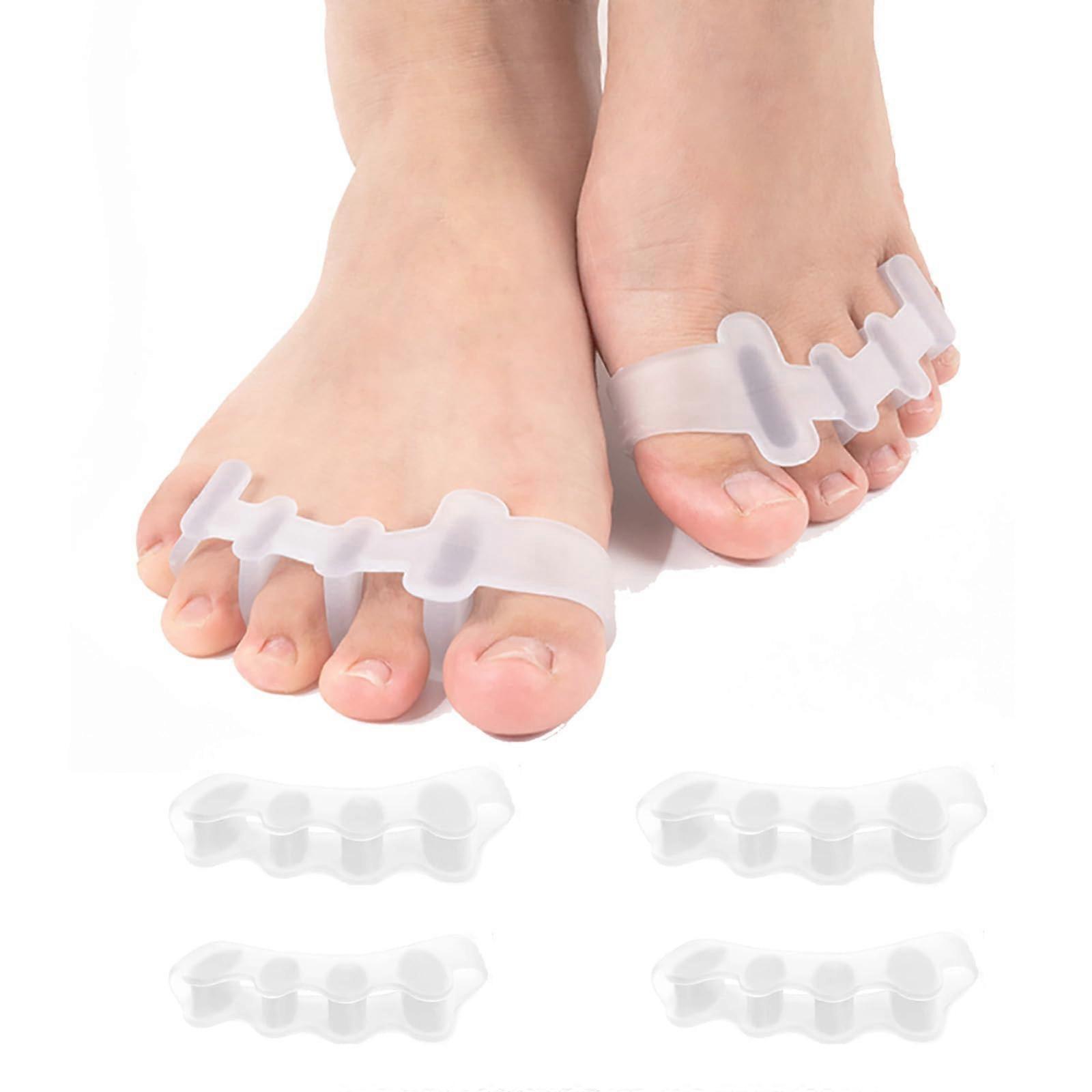 Silicone Toe Spacers for Bunions and Overlapping Toes, Toe Alignment Support, 4 Pcs Durable
