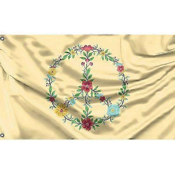 Flower Peace Sign Flag Pattern 702