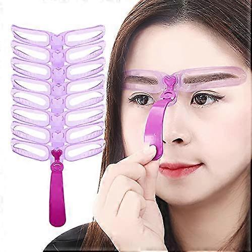 Eyebrow Stencil Kit with 8 Brow Shapes, Adjustable Handle, Reusable Eyebrow Shaping Template Set