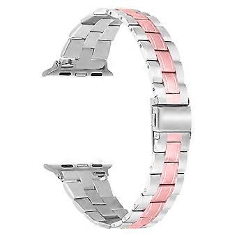 Stainless Steel Chain Replacement Three Bead Buckle Watchband for Apple Watch Ultra 3 2 1 49mm/Serie